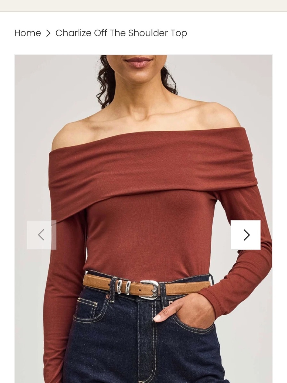 Gentle Fawn Charlize Off-The-Shoulder Sweater Top — Rust Women’s Medium Bodycon